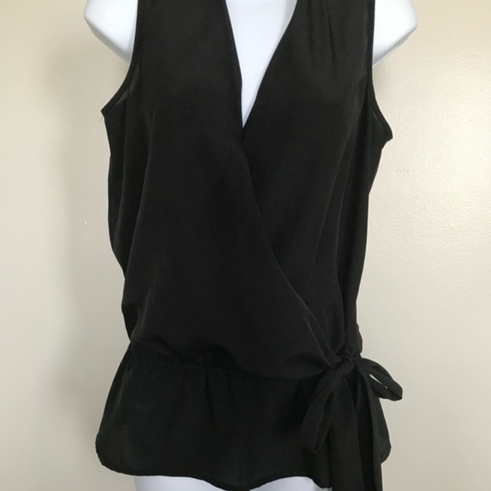 Michael Kors sleeveless elastic Drop Waist Faux Wrap top